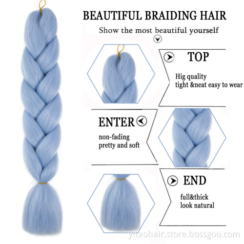 Lowest price Ombre Braiding Hair Light blue ombre red Braiding hair Jumbo Braids Synthetic Hair Extensions